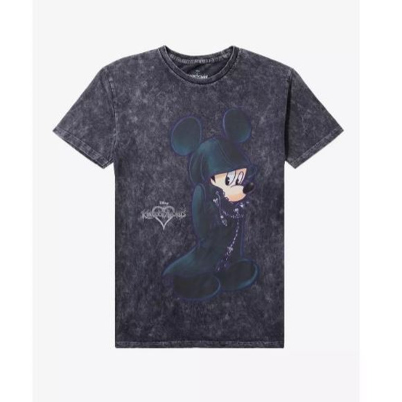Rare Disney Kingdom Hearts Mickey Mouse Hood Mineral Wash Unisex Shirt Tee Large - Picture 1 of 5